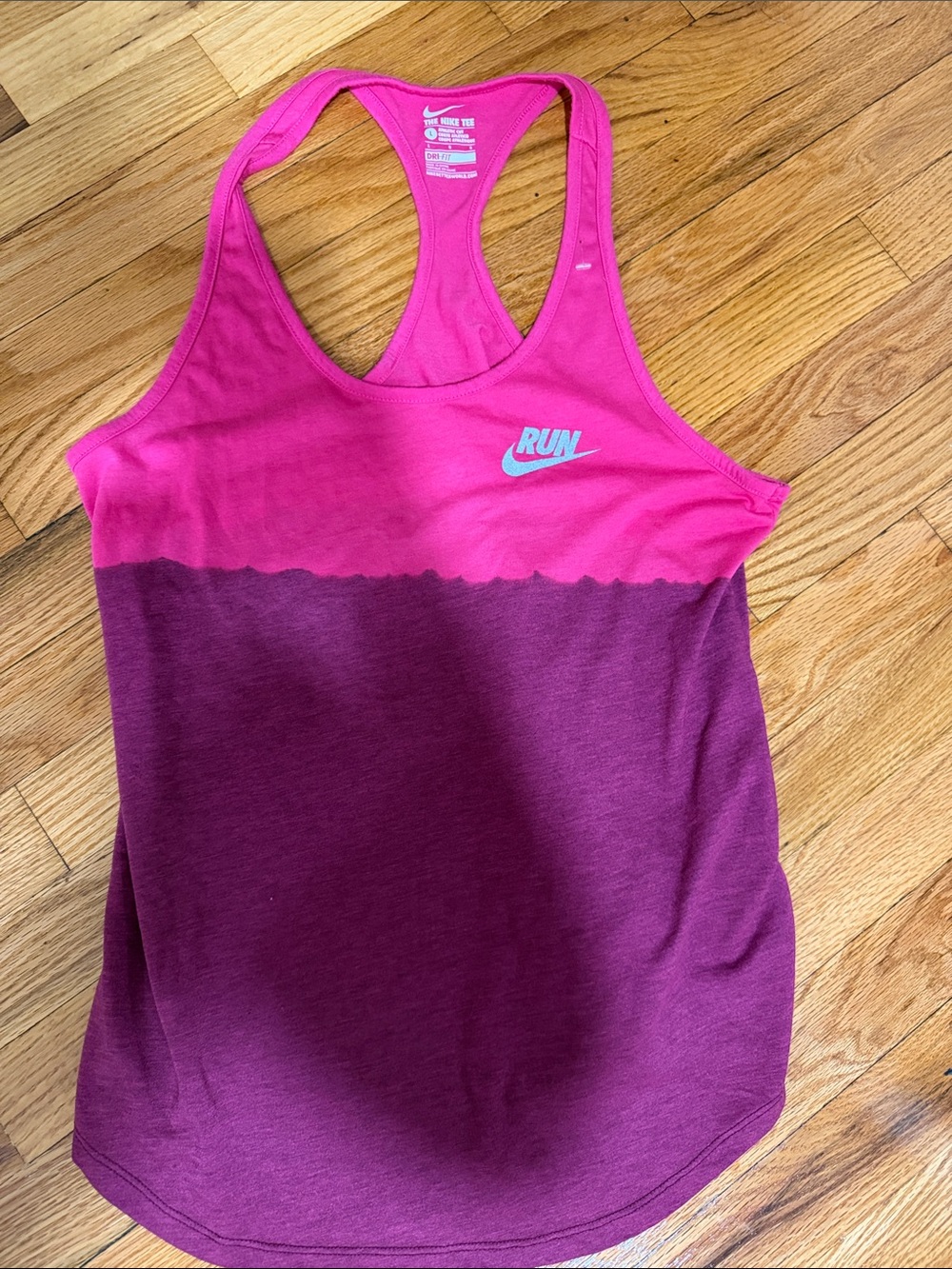 Nike Pink & Plum RUN Racerback Tank Dri-Fit
